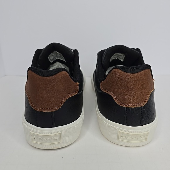 Levi's Men's‎ Munro Faux-Leather Retro Low Top Sneakers Black Tan Size 8 EUC - Picture 4 of 14